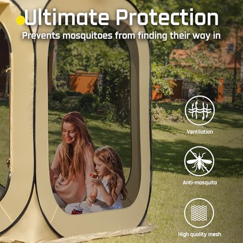 JELUCAMP 10x10 FT Pop Up Screen House Tent Instant Gazebo Canopy Bug Free Shelter image 22