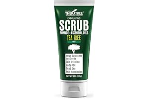 Tea Tree Oil Exfoliating Scrub with Bamboo Charcoal, Neem Oil & Natural Pumice by Oleavine TheraTree