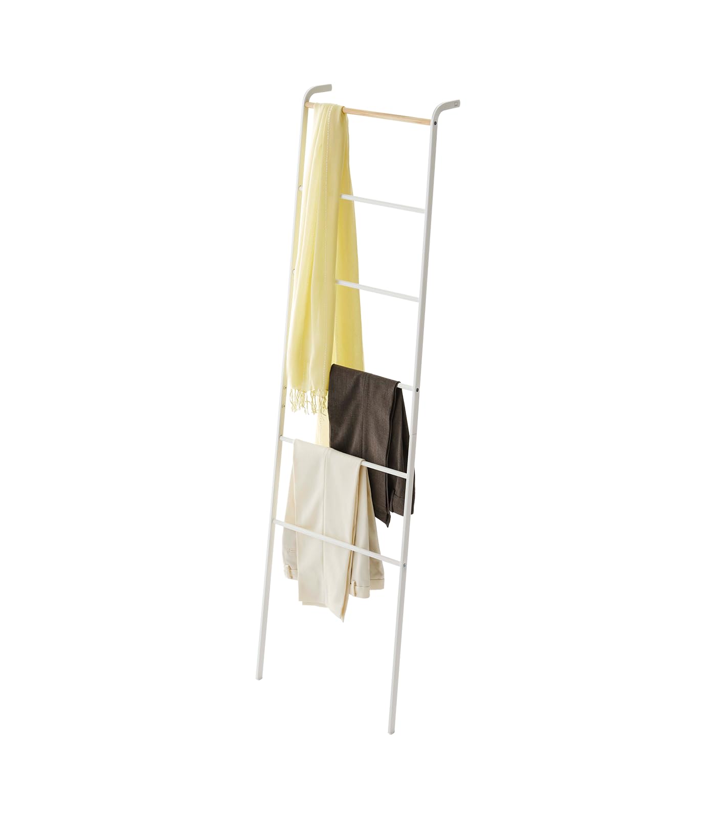 Yamazaki Home Leaning Ladder Rack, Space Saving Steel One Size White