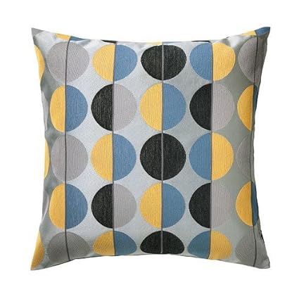 Ikea Ottil Cushion Throw Pillow Cover Blue Yellow Gray Black 20 X