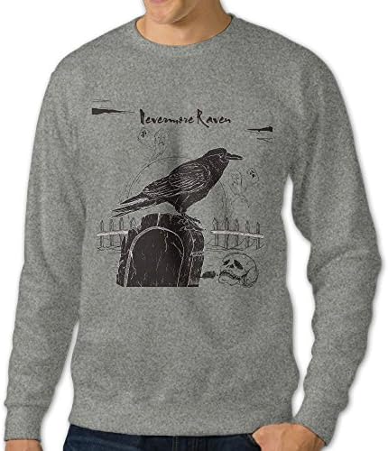 Men's Hooded Sweater Crewneck Sweater Nevermore Raven Black Bird Halloween Spooky 1 Men's Heavy Blend Crewneck Sweatshirt