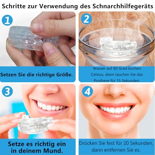 DOHUG Snore Splint, Adjustable Bite Splint Against Snoring and Crunching - Anti Snoring Snoring Stopper - Anti-Snoring Mouth Guard - Improves Sleep Quality (White Medium)