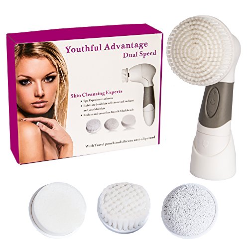 Facial Cleansing Brush and Body Exfoliator: Blackhead Face Exfoliating Spin Cleanser, Electric Brushes Kit To Scrub Oil And Dry Skin For Exfoliation And Acne Treatment. 8 Speeds! Spinbrush to Love. - Thumbnail 7