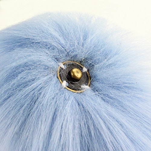 JINSEY 12pcs Faux Fake Fox Fur Fluffy Pom Pom Balls with Snap for Knitting Pompom Hat Hats Keychains Purse Charms Craft Making Supply Colorful