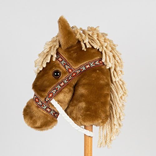 Montana Toy Company - Peggy's Ponies - Handmade Palomino Stick Pony - Stick Horse - Hobby Horse