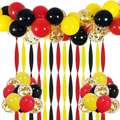 Mickey Party Balloons 40 Pack 12 Inch Red Black Yellow Latex