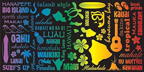 Hawaiian Beach Towel - Hawaiian Rainbow Icons Design