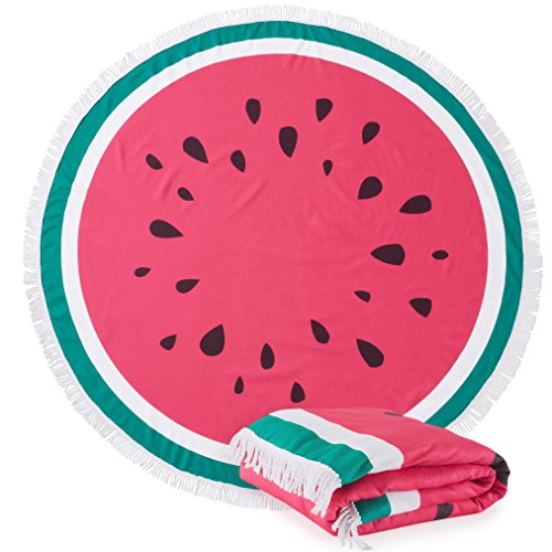 Great Bay Home Round Watermelon Beach Towels. 60