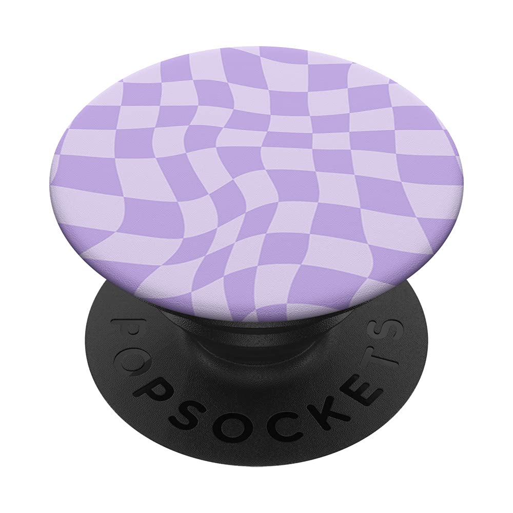 Trippy Checkers pattern Lavender Lilac, Purple Color PopSockets Swappable PopGrip