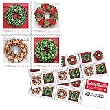 Holiday Wreaths Book of 20 Forever US First Class Postage Stamps Christmas Tradition Celebration (20 Stamps)