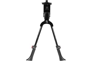 FORTOP Adjustable Kickstand for Adult Bicycle – Heavy Duty Center Mount Double Bike Stand for 24” 26” 27.5” 29” Bikes – Aluminum Alloy Kick Stand for MTB, Road (Black 2)