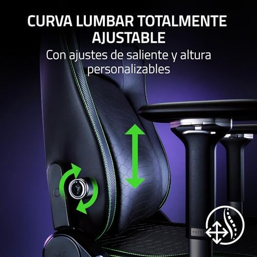 Iskur V2 - Silla para Gamers con Soporte Lumbar adaptativo (Cojines de Espuma de Alta Densidad, Cuero sintético de Calidad EPU, Reposabrazos 4D) Tejido