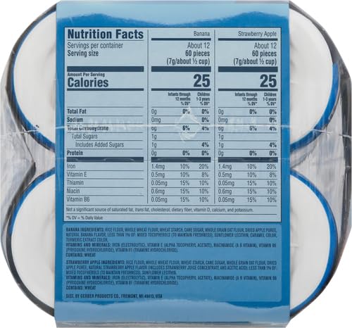GERBER PUFFS BANANA & STRAWBERRY APPLE, 1.48 OUNCE (PACK OF 4)