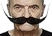 Mustaches Self Adhesive Fake Mustache, Novelty, Large Dali Black False Facial Hair, Costume Accessory for Adults, Black Color