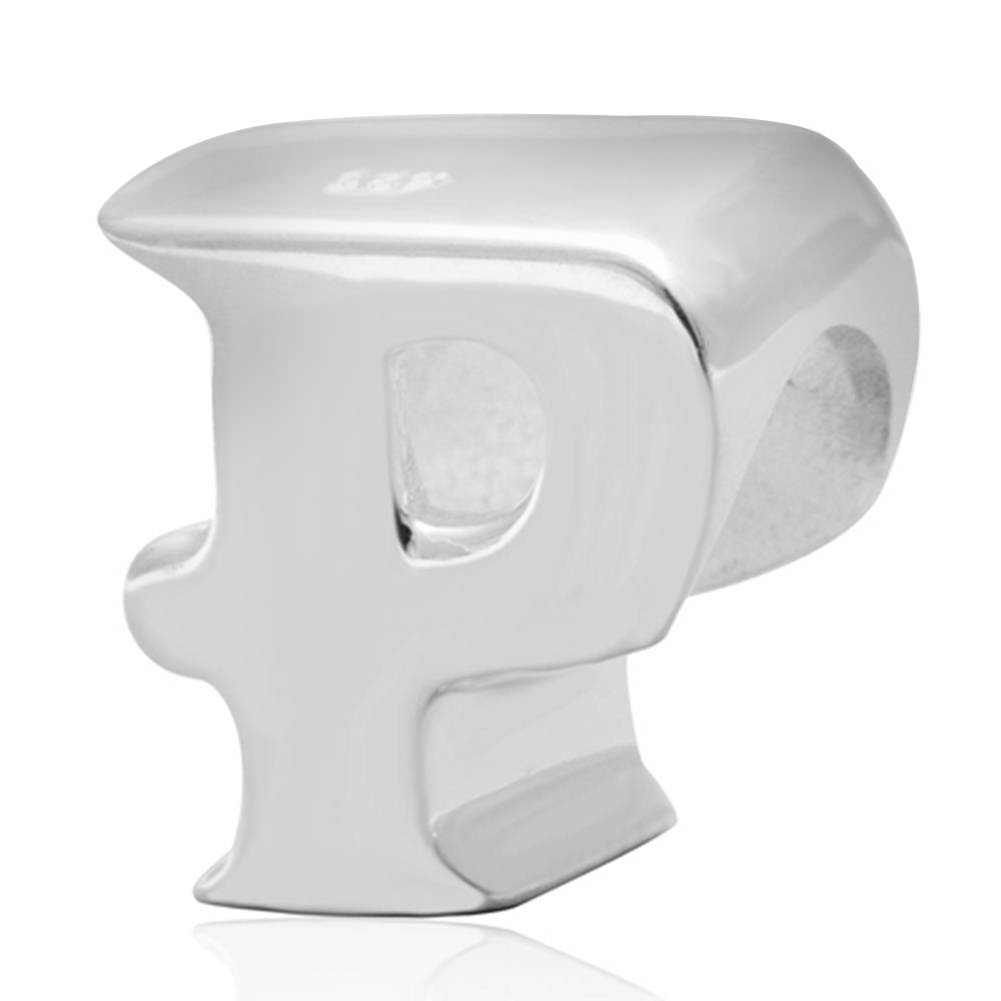 YiRong Jewelry Sterling Silver P Charm - Alphabet, Letter - Fits Pandora Charms Bracelet