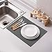 Topsky Microfiber Dish Drying Mat 2 Pack, 20 X 15 Inch Kitchen Counter Mats Reversible Baby Bottles Dish Dry Pad,Super Absorbent Gray