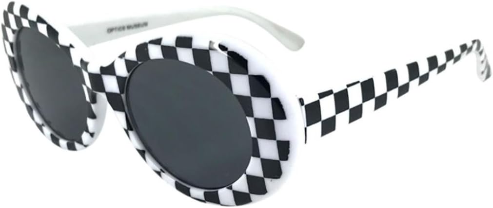 JoyJayRetro Vintage Clout Goggles Unisex Sunglasses Rapper Oval Shades Grunge Glasses B