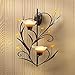 Zingz & Thingz Beauty in The Petals Collection Floral Lily Tealight Candle Wall Sconce, 15x7.5x3.5, Amber Lilies