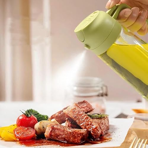 GENERIX Oil Sprayer & Dispenser Set – Premium 470 ml Leak‑Proof Glass Bottle with Precision Nozzle & Olive‑Green Cap – Ideal for BBQ, Baking, Salads & Healthy Cooking