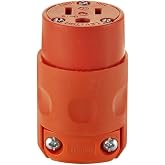 Leviton 15 Amp, 125 Volt, PVC Grounding Cord Outlet, 515CV-OR, Orange