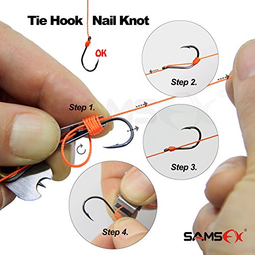 SAMS FISHING Pin on Reel & Combo Line Nipper Cutter Braid Snips - Fly Fishing Zinger & Line Nippers With Knot Tying Eye Cleaner Fast Tie Combo Tool (A072)
