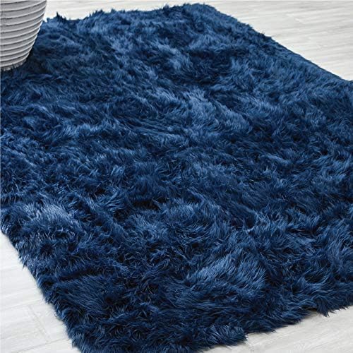 lalaLOOM Premium Faux Fur Area Rug, 2x4 Feet, Grip Backing, Washable
