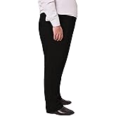 voeeron Mens Big and Tall Elastic Waist Cotton Pants Pull On Casual Slacks Relaxed Fit Everyday Wear