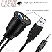 VIMVIP 6.5ft USB 3.0 & 3.5mm AUX Car Flush Mount Waterproof Cable for Car/Boat/Motorcycle