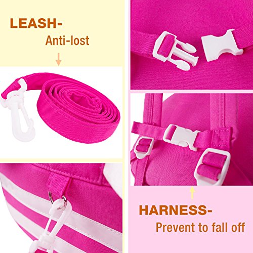Volens Toddler Backpack Kids Preschool Backpack for Girls with Safety Leash,Pink - Thumbnail 4