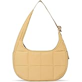 Puffer Crescent Shoulder Bag for Women, Small Puffy Purse for Women, Nylon Quilted Shoulder Purses with Adjustable Strap