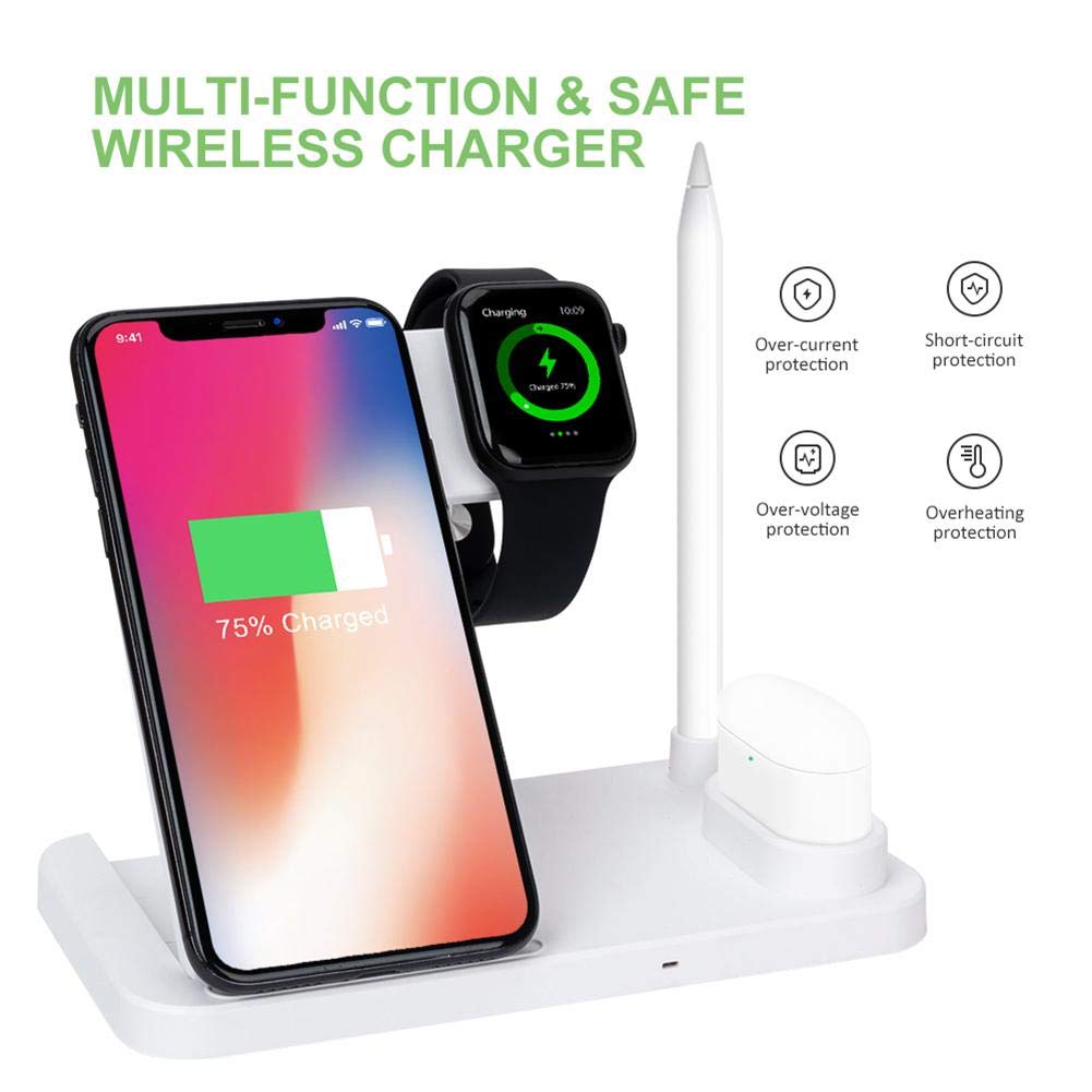 10W Wireless Charger Station, 4 in 1 Ladestation Amazon.de Elektronik