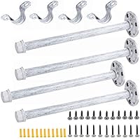 TheTimeBus 4-Pack Set Vintage Pipe Brackets (White)