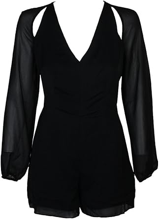 black jumpsuit with sheer sleeves