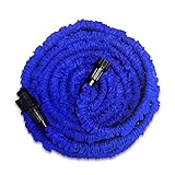 Garden Hose,KRASR-Tech Flexible Expandable Expanding Garden & Lawn Water Hose 75 Ft Feet for all Watering Needs (Blue)