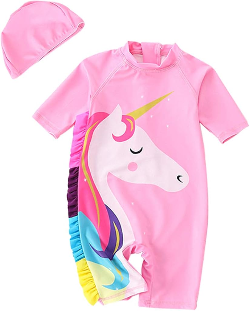 baby girl one piece rashguard swimsuit
