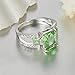 Narica Women's 925 Silver Plated 8mmx10mm Emerald Cut Green Created Amethyst CZ Wedding Engagement Ring Band Size 9