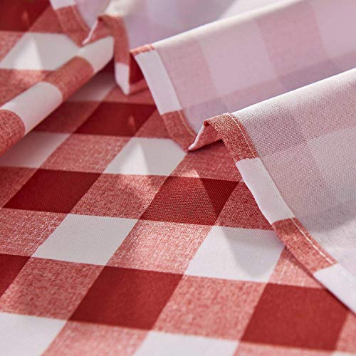 YEMYHOM Modern Printed Spill Proof Cloth Round Tablecloths (60" Round, Red and White)