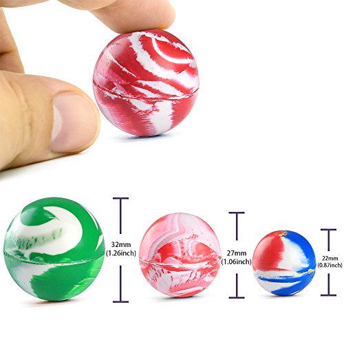 image for Pllieay 28 Pieces Bouncy Balls Assorted Colors and Sizes Rubber Balls 