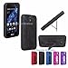 BLU Studio Selfie (S070Q) Premium Rugged Heavy Duty Kickstand Case + Screen Protector (HVD Black)
