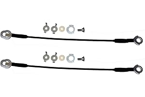 PT Auto Warehouse TC-TO005-P - Tailgate Lift Support Cable - Length 17 3/4 Inch, Left/Right Pair, Replaces # ‎65770-0C060, 65770-0C070, ‎657700C060, 657700C070