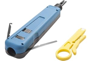 10Gtek Punch Down Tool with 110/88 Blade & Network Wire Stripper, Multifunction Hook Tool for Telephone Impact Terminal Inser
