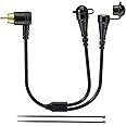 Mellbree Snowmobiles RCA Y-Split Helmet Shield Cord, 10-inch Gold-Plated Snowmobiles RCA Adaptor Plug for Heater & Visor or T