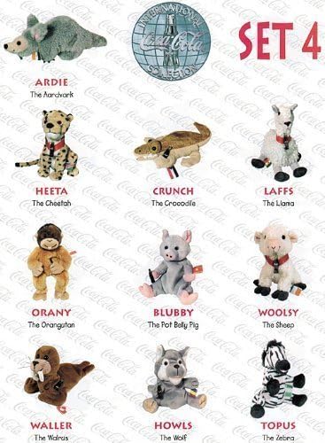 Coca-Cola Coke Set #4 International Bean Bag Plush Collection (Set of 10 Bean Bags โ New)