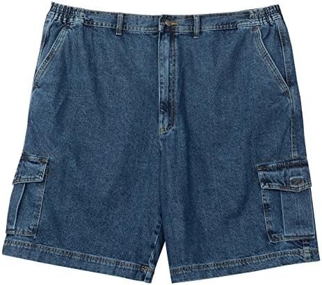 Full Blue Big Mens Denim Cargo Short