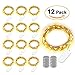 Brizled 12 Pack Battery Fairy Lights, 7.2ft 20 LED Fairy String Lights LED String Lights Silver Wire Lights Waterproof Starry Lights Mothers Day, Bedroom, Wedding, Holiday, Decoration, Warm White