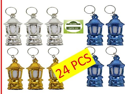 Ramadan Toy Lantern-Fanoos 24-96 Happy Ramadan Kareem Decoration Novelty فانوس- Arabic Moroccan Egyptian Lantern رمضان مبارك Ramadan Mubarak Key Ring-Holy Ramadan Gift (24)
