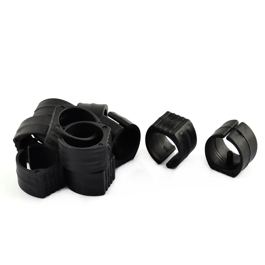 sourcing map Plastic U-Shaped Chair Pipe Foot Clamps Floor Glides Caps 26mm Dia 10pcs Black
