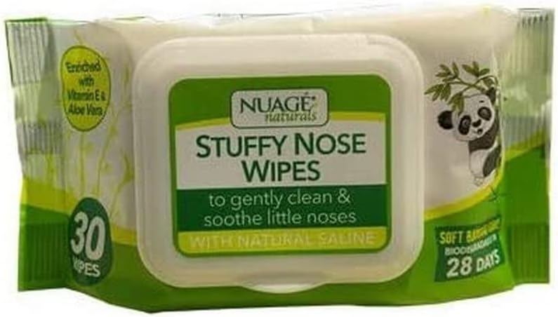 NUAGE Stuffy Nose Wipes - 30 Pack for Cold Relief & Congestion