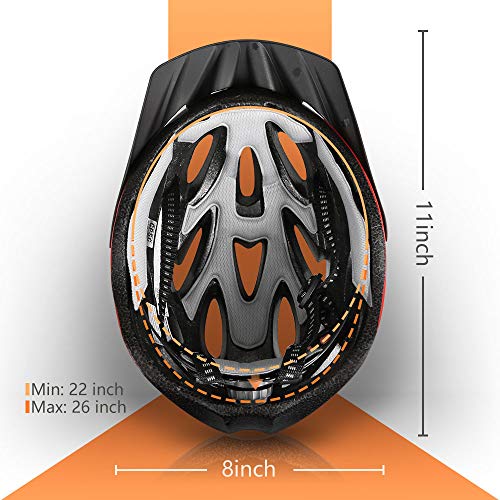 JBM Adult Cycling Bike Helmet Specialized for Men Women Safety Protection CPSC Certified (18 Colors) Black/Red/Blue/Pink/Silver Adjustable Lightweight Helmet (Red & Black (New), Adult)