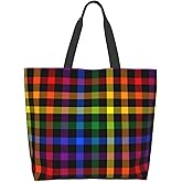 ASYG Cute Rainbow LGBT Gay Pride Women Tote Bag Large Shoulder Bag Top Handle Handbag For Shopping, Work, Travel